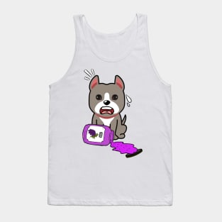 Funny grey dog spilled grape jam Tank Top